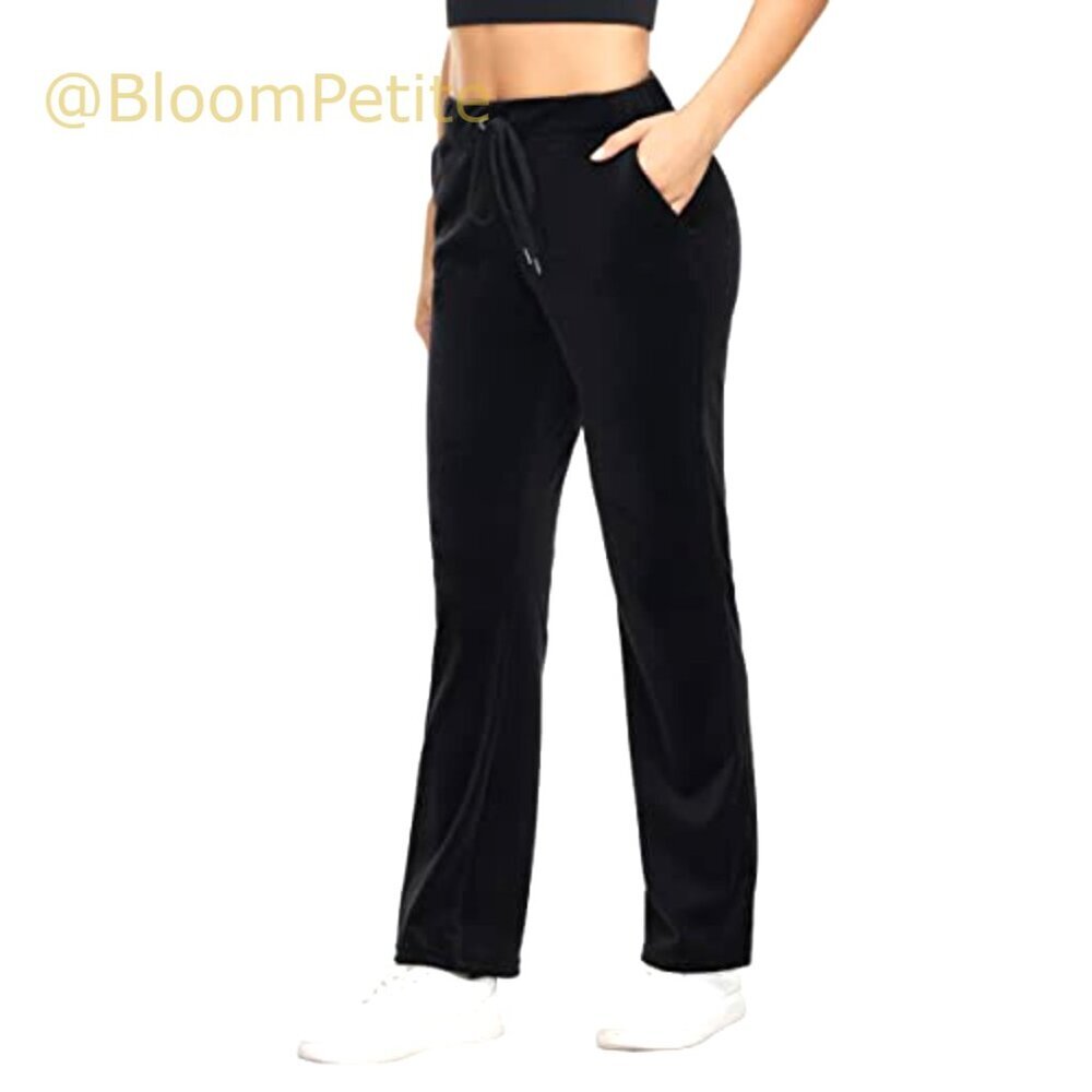 Velour Sweatpants High Waist Straight Leg Lounge Pants with Pockets - Picture 3 of 7